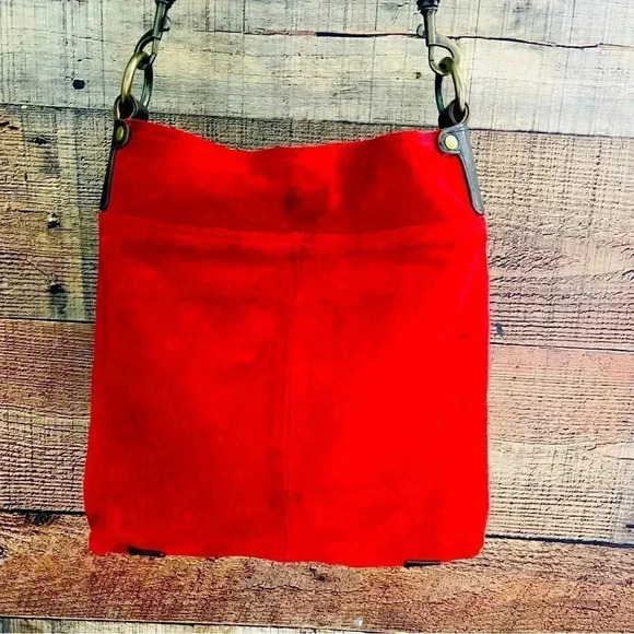 Mo & Co Red Suede Crossbody - Picture 4 of 13